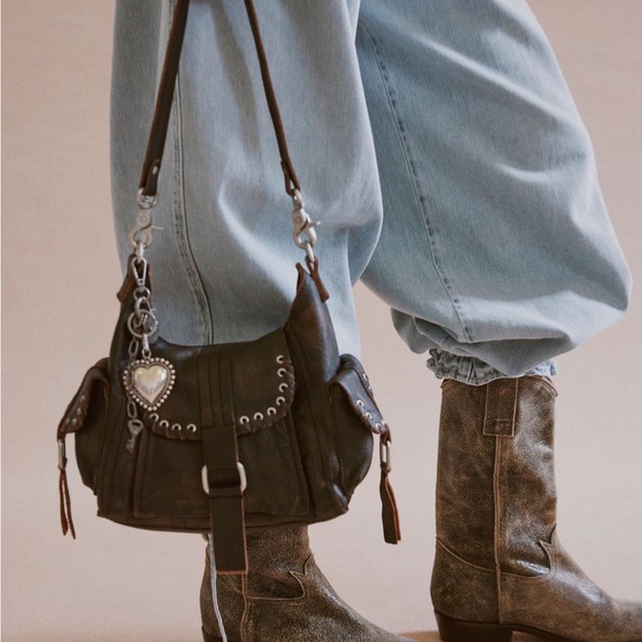 Free People We the Free Baby Leigh Distressed Tote Bag - Picture 2 of 5